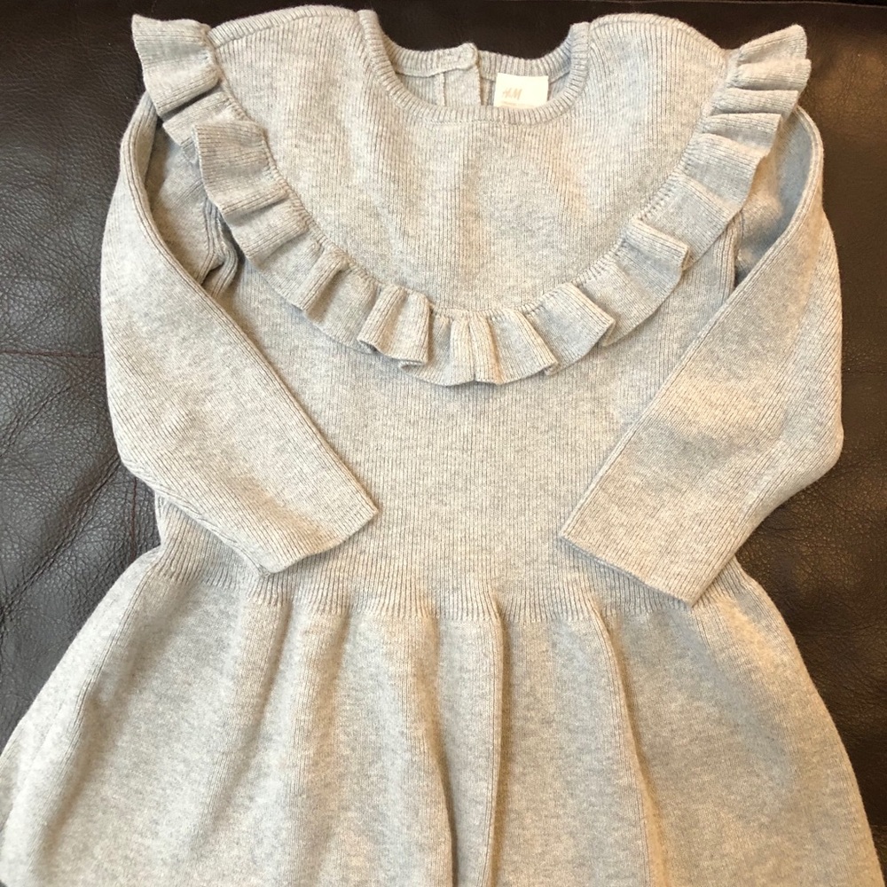 H&M Light Gray Ruffle Knit Dress - Picture 3 of 4